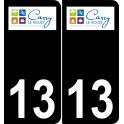 13 Carry-le-Rouet logo autocollant plaque immatriculation auto ville sticker fond noir