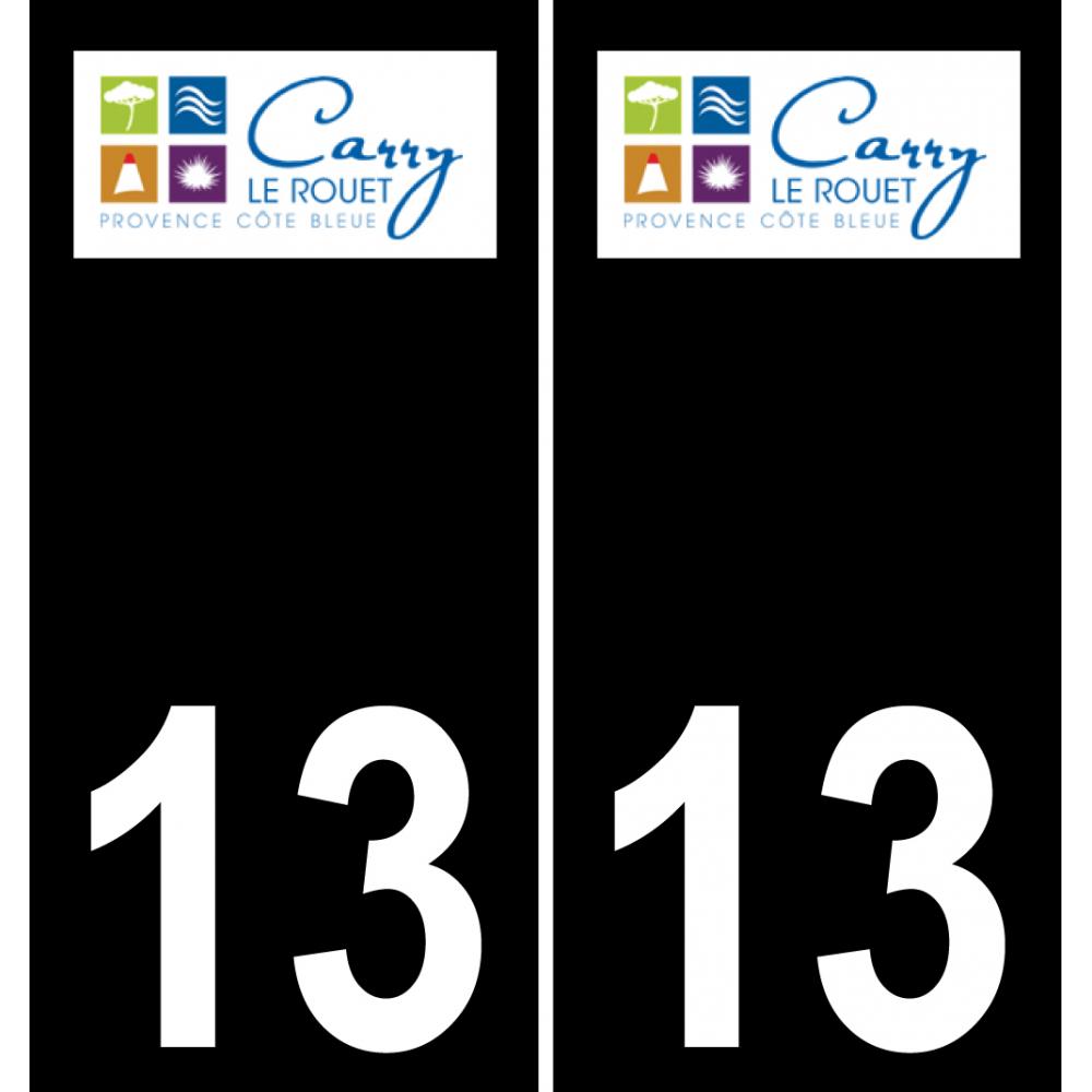 13 Carry-le-Rouet logotipo de la etiqueta engomada de la placa de registro de la ciudad fondo negro