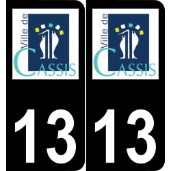 13 Cassis logo adesivo piastra di registrazione city sfondo nero