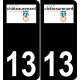 13 Châteaurenard logo sticker plate registration city black background