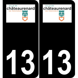 13 Châteaurenard-logo aufkleber plakette ez stadt schwarzer Hintergrund