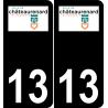 13 Châteaurenard logo sticker plate registration city black background