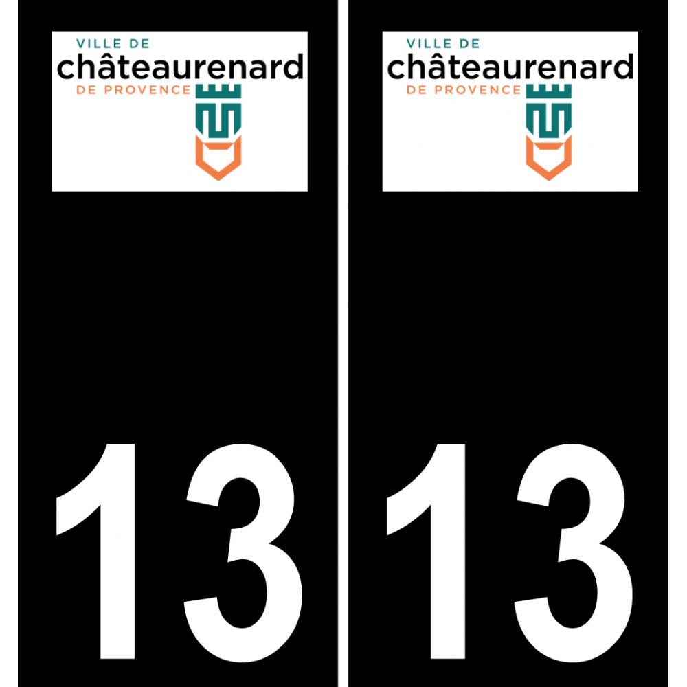 13 Châteaurenard logo autocollant plaque immatriculation auto ville sticker fond noir