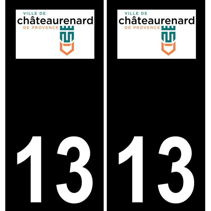 13 Châteaurenard logo sticker plate registration city black background