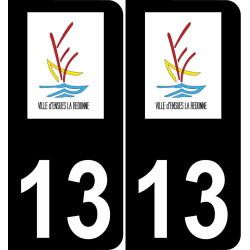 13 Ensuès-la-Redonne logo adesivo piastra di registrazione city sfondo nero