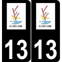 13 Ensuès-la-Redonne logo autocollant plaque immatriculation auto ville sticker fond noir