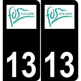 13 Fos-sur-Mer-logo aufkleber plakette ez stadt schwarzer Hintergrund