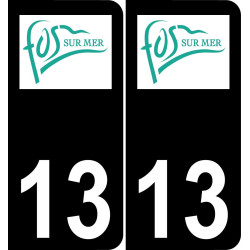 13 Fos-sur-Mer logo adesivo piastra di registrazione city sfondo nero