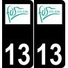 13 Fos-sur-Mer logo adesivo piastra di registrazione city sfondo nero