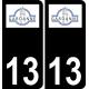 13 Gardanne logo sticker plate registration city black background