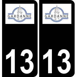 13 Gardanne logo autocollant plaque immatriculation auto ville sticker fond noir