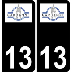 13 Gardanne logo adesivo piastra di registrazione city sfondo nero