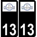 13 Gardanne logo sticker plate registration city black background