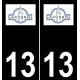 13 Gardanne logo sticker plate registration city black background