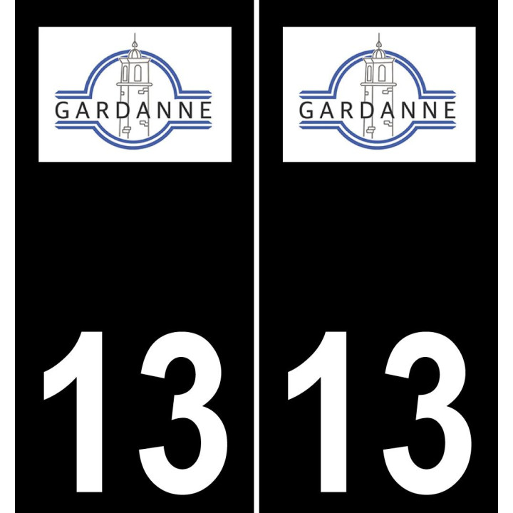 13 Gardanne logo sticker plate registration city black background