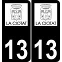 13 La Ciotat logo autocollant plaque immatriculation auto ville sticker fond noir