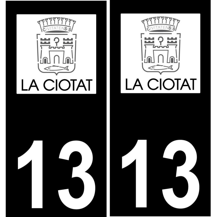 13 La Ciotat-logo aufkleber plakette ez stadt schwarzer Hintergrund
