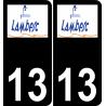 13 Lambesc logo autocollant plaque immatriculation auto ville sticker fond noir
