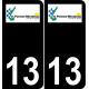 13 Les Pennes-Mirabeau logo adesivo piastra di registrazione city sfondo nero