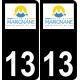 13 Marignane logo autocollant plaque immatriculation auto ville sticker fond noir