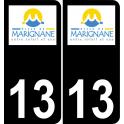 13 Marignane logo sticker plate registration city black background