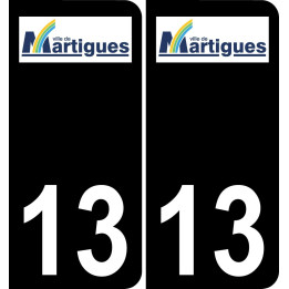 13 Martigues logo sticker plate registration city black background