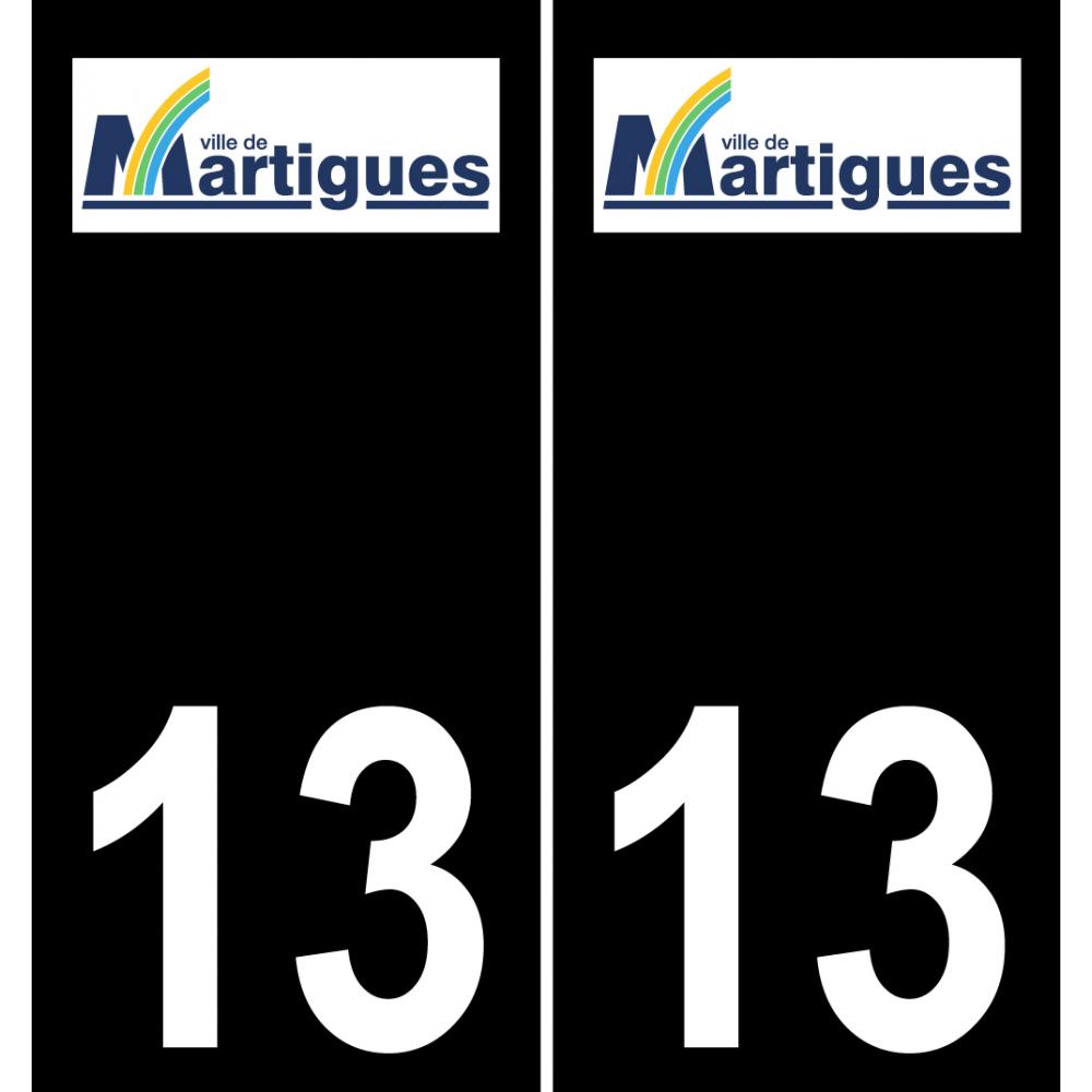 13 Martigues logo autocollant plaque immatriculation auto ville sticker fond noir