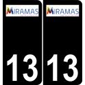 13 Miramas logo sticker plate registration city black background