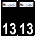 13 Miramas logo autocollant plaque immatriculation auto ville sticker fond noir