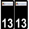 13 Miramas logo autocollant plaque immatriculation auto ville sticker fond noir