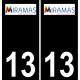 13 Miramas-logo aufkleber plakette ez stadt schwarzer Hintergrund