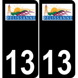 13 Pélissanne-logo aufkleber plakette ez stadt schwarzer Hintergrund