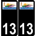 13 Pélissanne logo sticker plate registration city black background