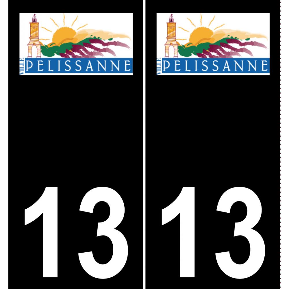 13 Pélissanne logo autocollant plaque immatriculation auto ville sticker fond noir