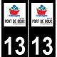 13 Port-de-Bouc logotipo de la etiqueta engomada de la placa de registro de la ciudad fondo negro