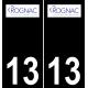 13 Rognac logo sticker plate registration city black background