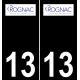 13 Rognac logo autocollant plaque immatriculation auto ville sticker fond noir