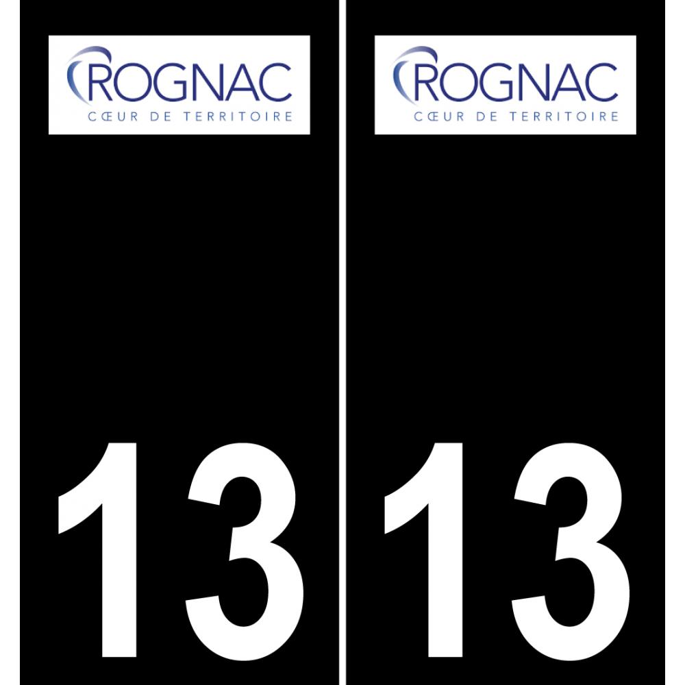 13 Rognac logo autocollant plaque immatriculation auto ville sticker fond noir