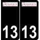 13 Roquevaire logo autocollant plaque immatriculation auto ville sticker fond noir