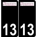 13 Roquevaire logo autocollant plaque immatriculation auto ville sticker fond noir