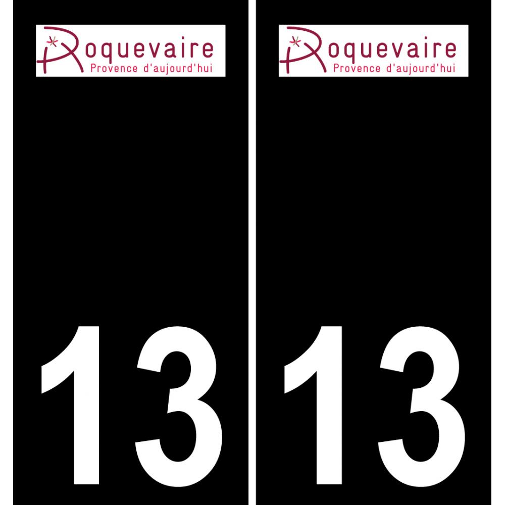 13 Roquevaire logo autocollant plaque immatriculation auto ville sticker fond noir