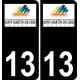 13 Saint-Martin-de-Crau logo adesivo piastra di registrazione city sfondo nero