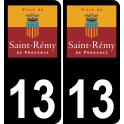 13 Saint-Rémy-de-Provence logo autocollant plaque immatriculation auto ville sticker fond noir