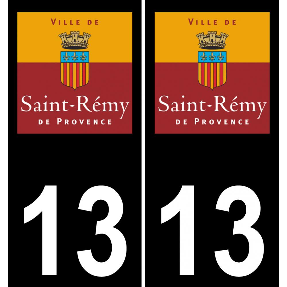 13 Saint-Rémy-de-Provence logo autocollant plaque immatriculation auto ville sticker fond noir