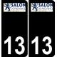13 Salon-de-Provence logo autocollant plaque immatriculation auto ville sticker fond noir