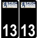 13 Salon-de-Provence logo autocollant plaque immatriculation auto ville sticker fond noir