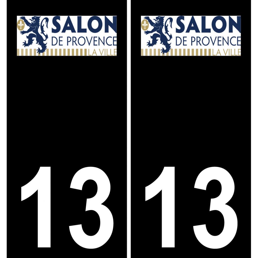 13 Salon-de-Provence logo autocollant plaque immatriculation auto ville sticker fond noir