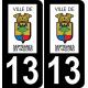 13 Septèmes-les-Vallons logo adesivo piastra di registrazione city sfondo nero