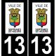 13 Septèmes-les-Vallons logo adesivo piastra di registrazione city sfondo nero