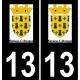 13 Simiane-Collongue logo sticker plate registration city black background
